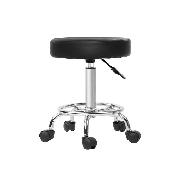 Benches Bar Stools Artiss 2X Salon Stool Round Swivel Barber Hair Stools Hydraulic Lift Black