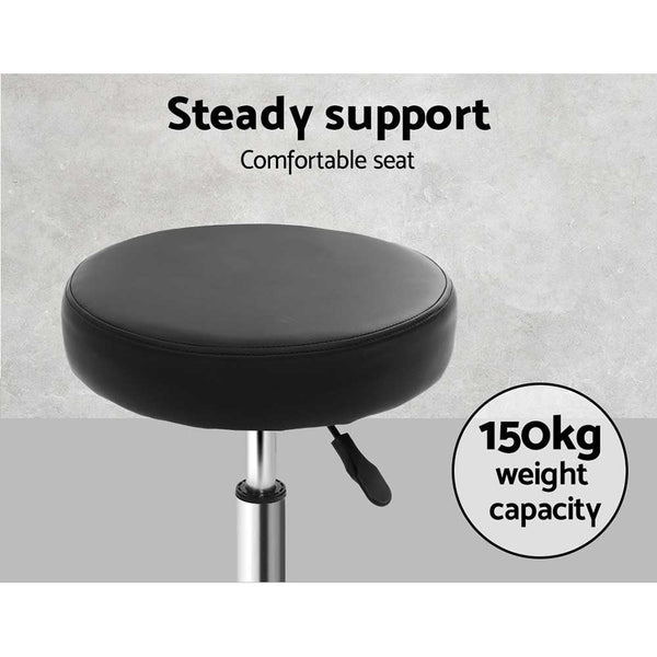 Benches Bar Stools Artiss 2X Salon Stool Round Swivel Barber Hair Stools Hydraulic Lift Black