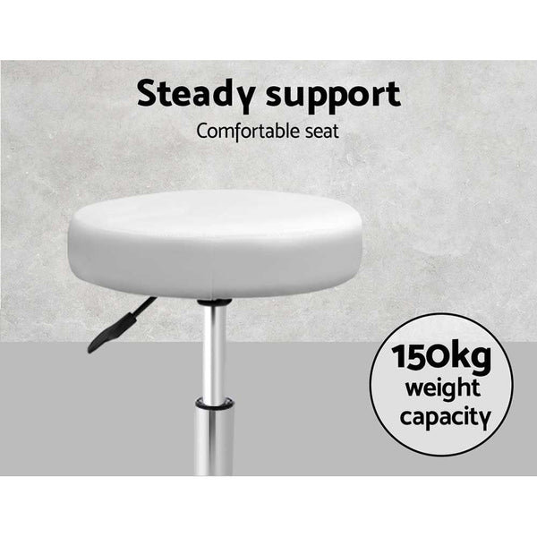 Benches Bar Stools Artiss 2X Salon Stool Swivel Round Barber Hair Stools Hydraulic Lift White