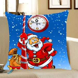 Cushions & Decorative Pillows Santa Claus Printed Home Decor Throw Pillow Case Blue And Red W12 Inch L20