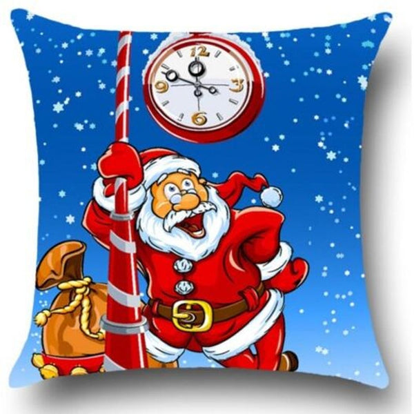 Cushions & Decorative Pillows Santa Claus Printed Home Decor Throw Pillow Case Blue And Red W12 Inch L20