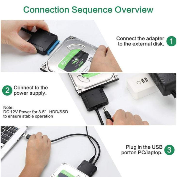 Drive Cables & Adapters Cables Adapters Sata To Usb 3.0 2.5 / 3.5 Inch Ssd Hard Drive Expanding Connector Usb3.0 Easy Line