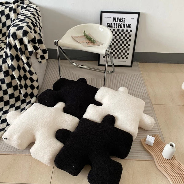Colourful Jigsaw Puzzle Piece Novelty Soft Cushions Home Decor