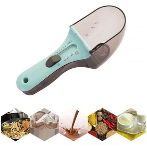 Scale Measuring Spoon Set Adjustable Baking Tool Pale Blue Lily