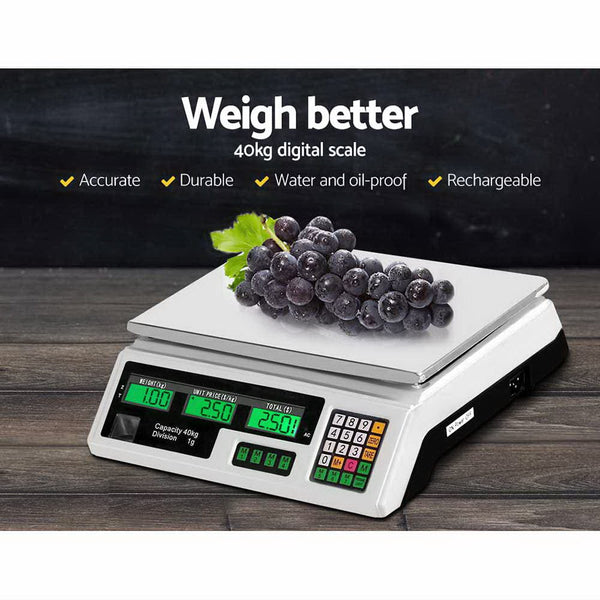 Emajin 40Kg Digital Kitchen Scale Electronic Weighing Shop Market Lcd