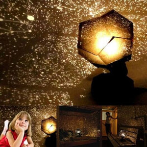 Night Lights Science Starry Sky Projection Light Sleeping Lamp Diy Glowing Toy Black