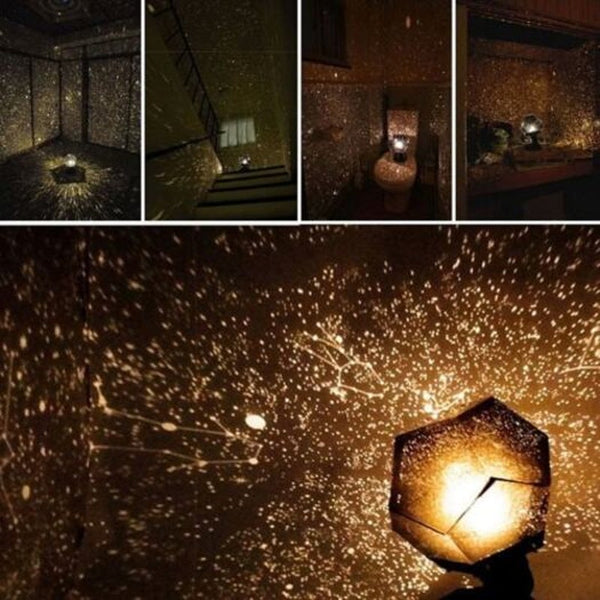 Night Lights Science Starry Sky Projection Light Sleeping Lamp Diy Glowing Toy Black