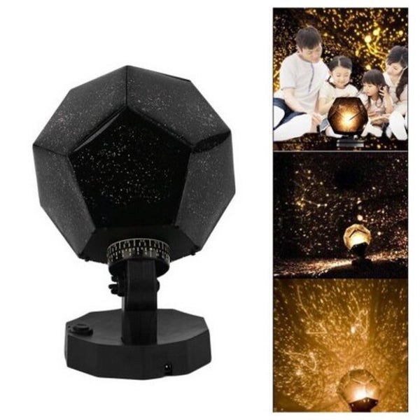 Night Lights Science Starry Sky Projection Light Sleeping Lamp Diy Glowing Toy Black