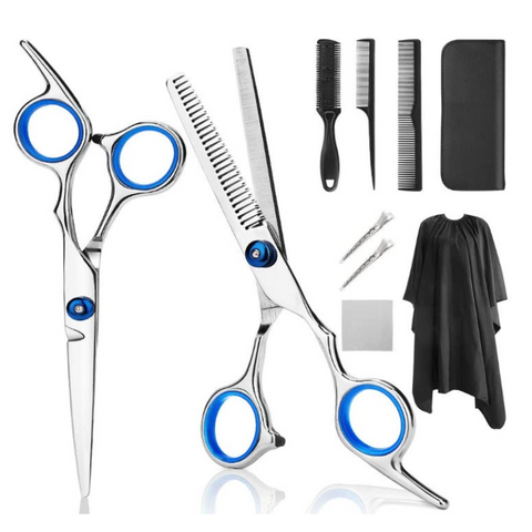 Sets & Kits Professional Hair Cutting Scissors 9 Pcs Barber Thinning Hairdressing Shears Stainless Steel Set With Cape Clips Comb For Salon And Home