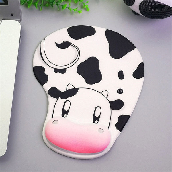 Mouse Pads & Wrist Rests Cartoon Cow Ergonomic Wrist Rest Mouse Pad