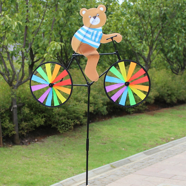 Windmills & Wind Spinners Animal Bicycle Windmill Wheel Spinner Garden Decorations