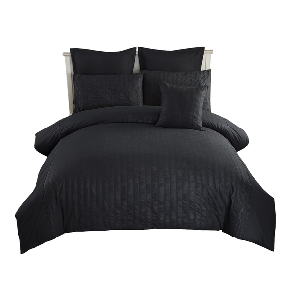 Seersucker Super King Size Duvet Quilt Cover Set