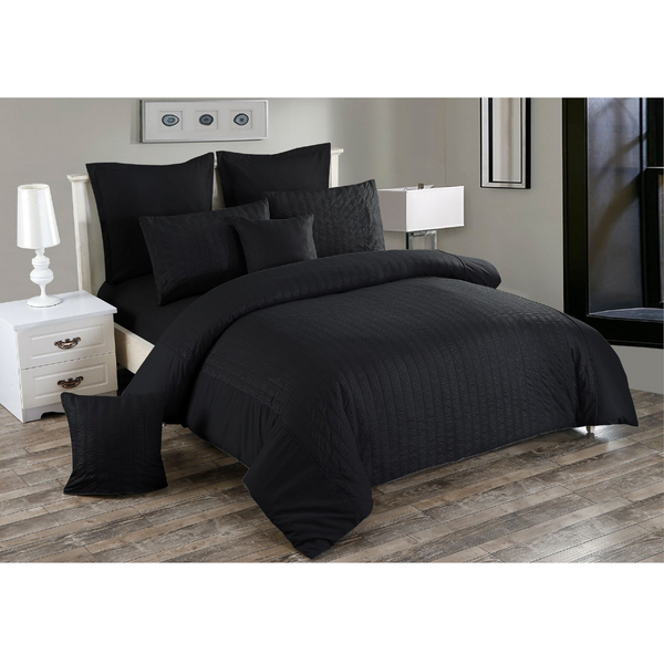 Seersucker Super King Size Duvet Quilt Cover Set