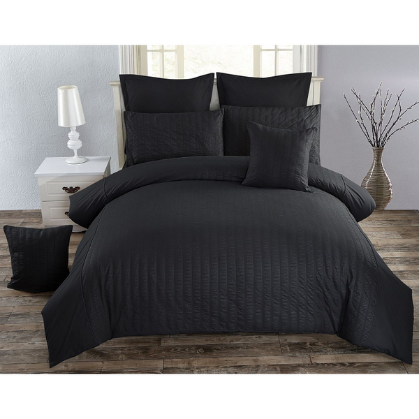 Seersucker Queen Size Duvet Quilt Cover Set