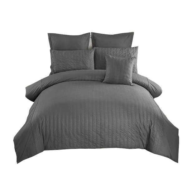 Seersucker Double Size Duvet Quilt Cover Set