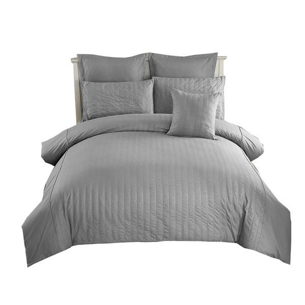 Seersucker Double Size Duvet Quilt Cover Set