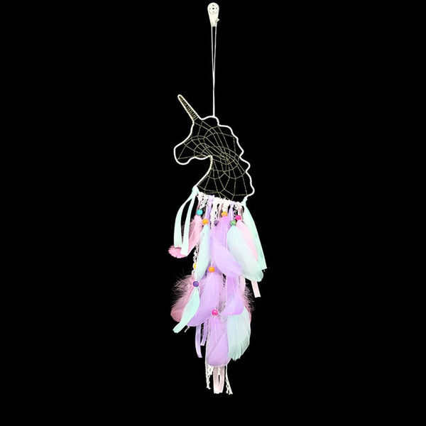 Wall Hangings Led Unicorn Dream Catcher Boho Kawaii Room Decoration Dreamcatcher