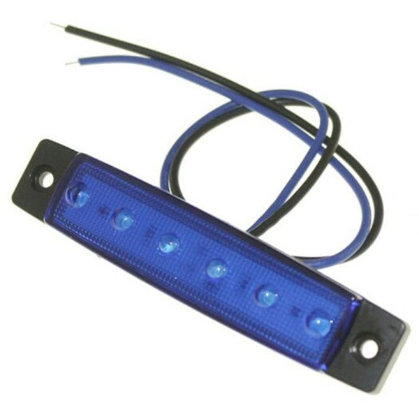 Light Bulbs 6 Led Waterproof Vehicle Side Marker Light 24V Blue