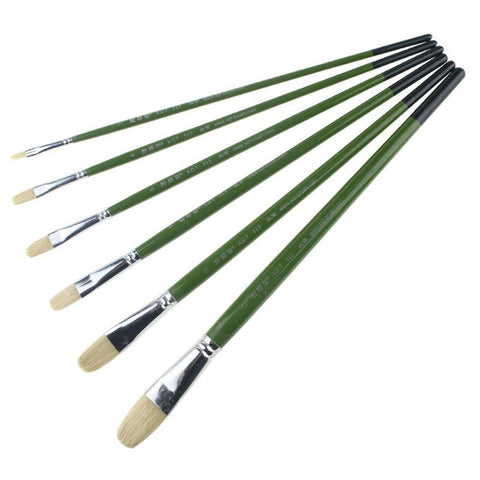 Artists Brushes Senior Oil Painting Pen Brush Bristle Suit Gouache 6 Pack Brushes