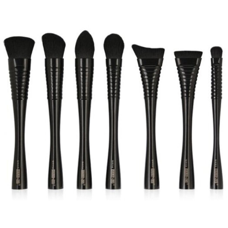 Brushes Set Of Ultra Soft Fiber Hair Foundation Blush Powder Contour Brush Black