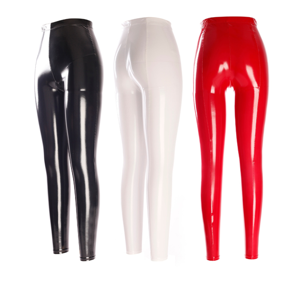 Sexy Shiny Wet Look Faux Leather Tight Pants Women