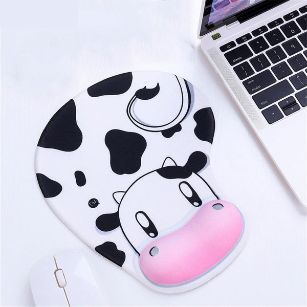 Mouse Pads & Wrist Rests Cartoon Cow Ergonomic Wrist Rest Mouse Pad