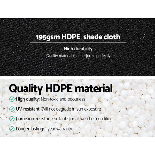 Shade Sails Instahut 3.66 X 20M Shade Sail Cloth Black Uvstabilized Hpde