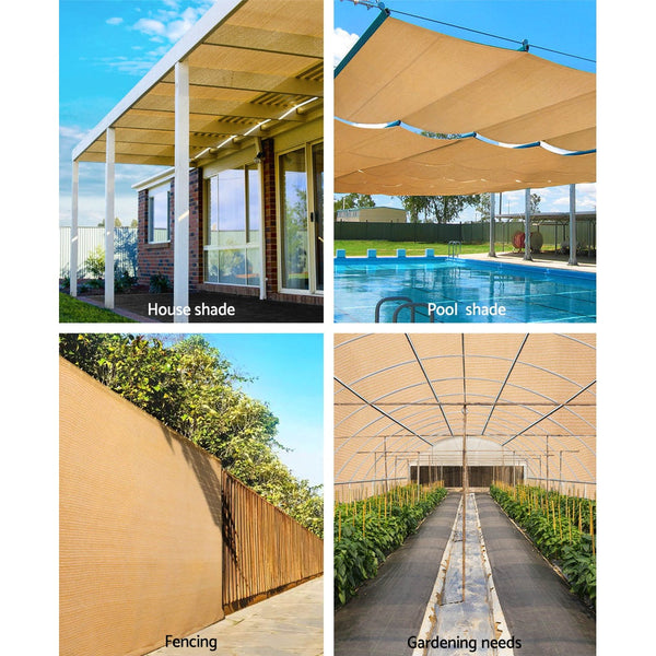 Shade Sails Instahut 70% Uv Sun Shade Cloth Shadecloth Sail Roll Mesh Outdoor 3.66X30m Beige