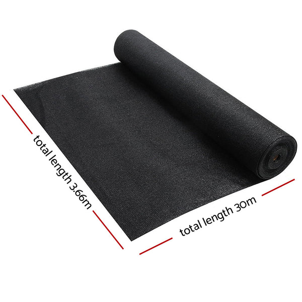 Instahut 3.66 X 30M Shade Sail Cloth - Black