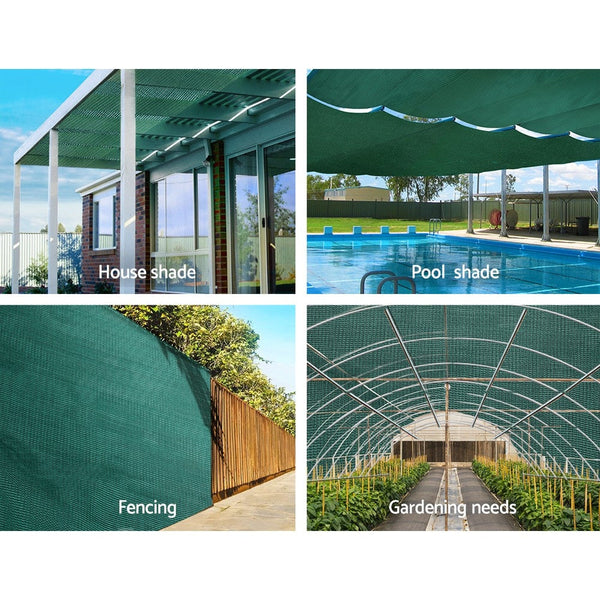 Shade Sails Instahut 50%Uv Shade Cloth Shadecloth Sail Garden Mesh Roll Outdoor 3.66X10m Gr