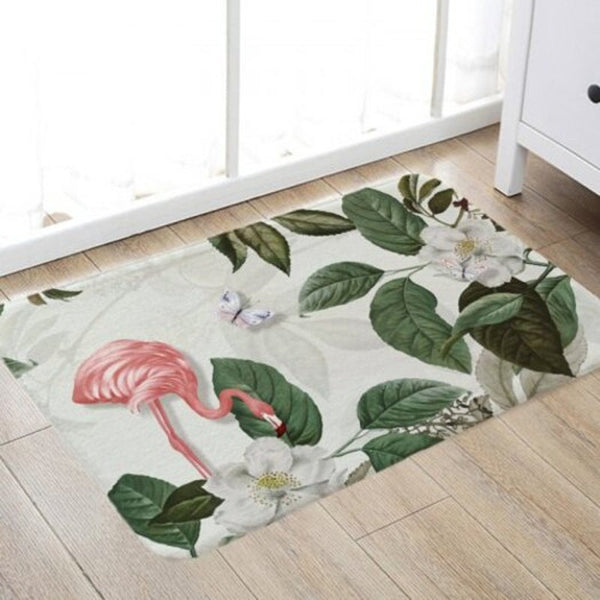 Creative Ink Style Floral Print Carpet Casual Slip Resistant Mat Household Multi A W16 X L24 Inch