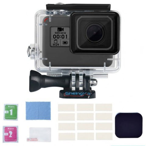 Outdoor Waterproof Protective Case Kit For Gopro Hero 5 / 6 7 2018 Action Camera White 4Pcs