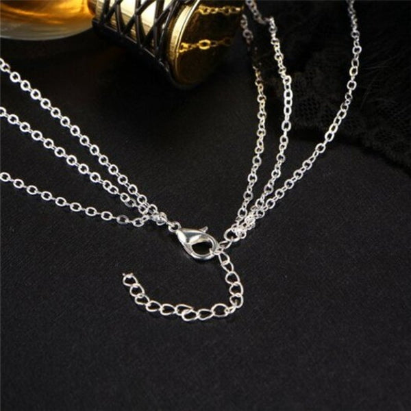 Necklaces & Pendants Short Crystal Small Dot Multi Layer Clavicle Sweater Pendant Necklace Silver