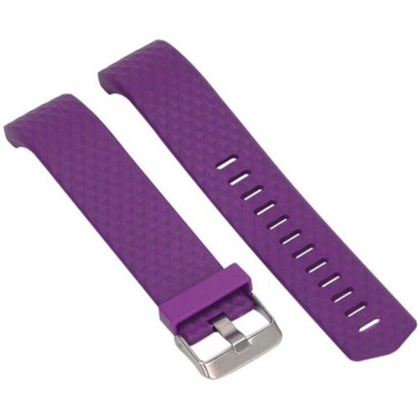 Watch Bands Silicone Rhombus Replacement Watch Strap Watchband For Fitbit Charge 2 Purple