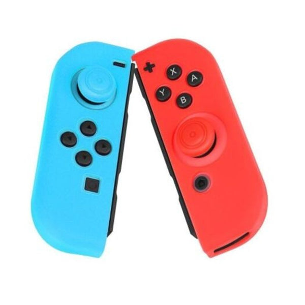 Silicone Skin Case With 6Pcs Thumb Stick Caps For Nintendo Switch Controller Multi A