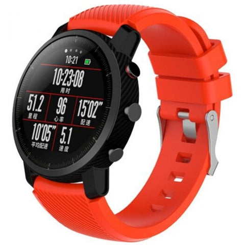 Watch Bands Silicone Solid Color Watch Strap For Amazfit 2 / 2S Red