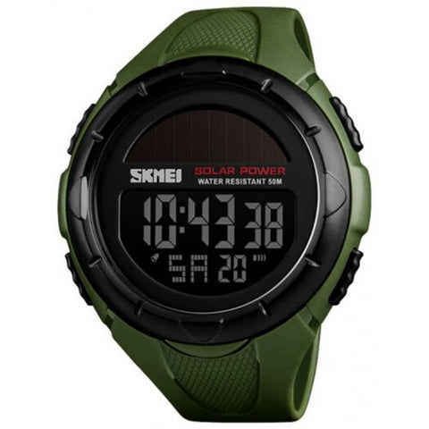 Watches Skmei Solar Outdoor Sports Men's Luminous 12 / 24 Hours Digital Watch Fern Green