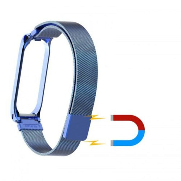 Smart Bracelet Mesh Metal Magnetic Strap For Xiaomi Mi Band 4 Silver