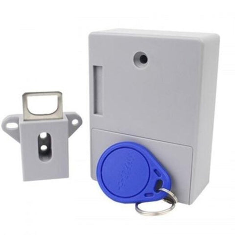Smart Induction Cabinet Lock Invisible Rubber Shoe Bathroom Closet Single Door White