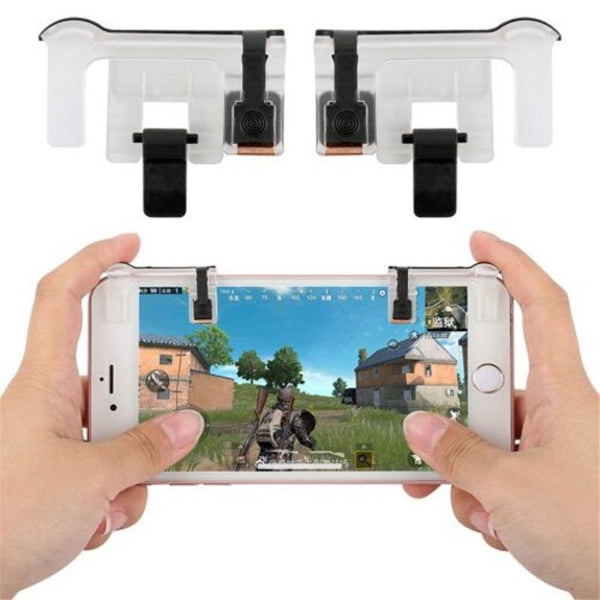 Smartphone Trigger Fire Button Aim Key For Shooting Games 2Pcs Transparent