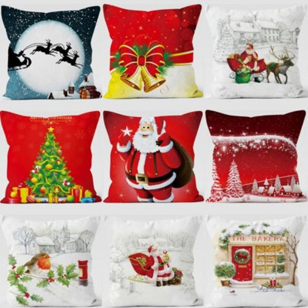 Seasonal Decorations Christmas Pillowcase Home Linen Waterproof Sofa Cushion Cover