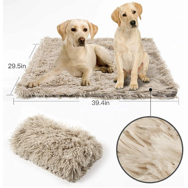 Dog Blankets 100X75cm Pet Mat Soft Fluffy Warm Fleece Blanket Grey