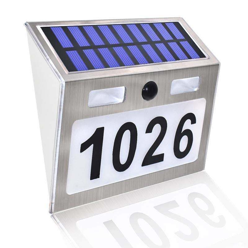 Landscape & Walkway Lights Outdoor Lighting Solar House Number Plaque With 200Lm Motion Sensor