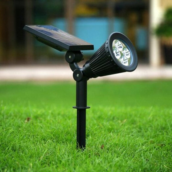 Landscape & Walkway Lights Solar Spotlight Lawn Flood Light Outdoor Waterproof Garden 4 Led Wall Lamp Black 2700K 3000K