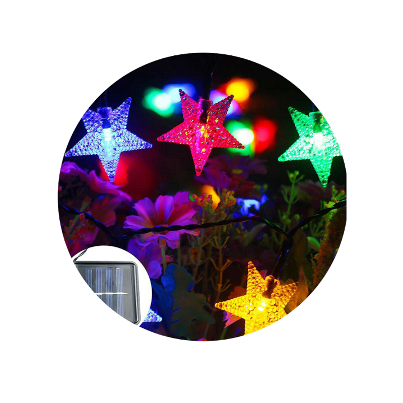 Solar Led Star String Lights Outdoor Garden Decorative