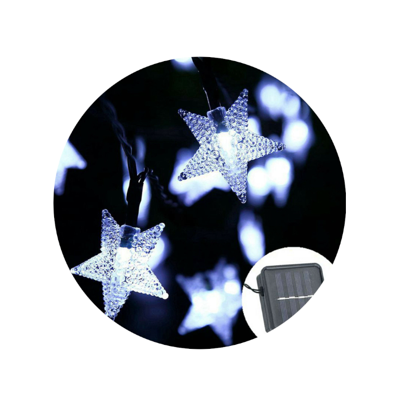 String Lights Solar Led Star Outdoor Garden Decorative