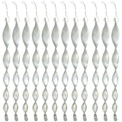 Spiral Reflective Guard Windproof Twist Wire Safe Bird Repellent Tool 12Pcs Silver