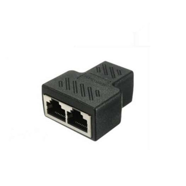 Ethernet Cables (RJ 45/8P8C) Splitter Connector Ethernet Cable Socket Adapter Black