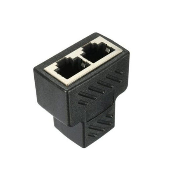 Ethernet Cables (RJ 45/8P8C) Splitter Connector Ethernet Cable Socket Adapter Black