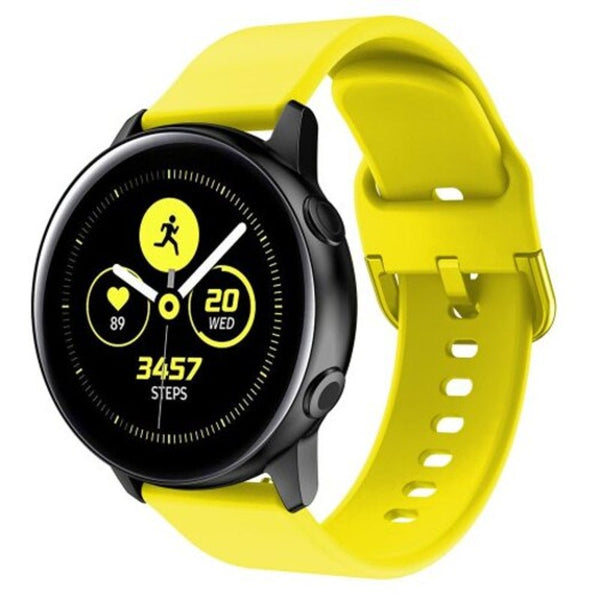 Sport Silicone Watch Band Wrist Strap For Samsung Galaxy 42Mm / Active Yellow